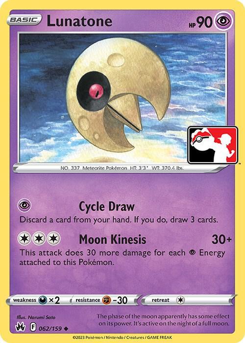 Crown Zenith Lunatone [Prize-Pack] Pokémon card